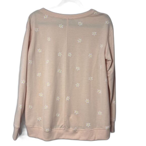 JANE & DELANCEY • Peach Crew Neck Daisy Print Sweater • Size S - Picture 8 of 8